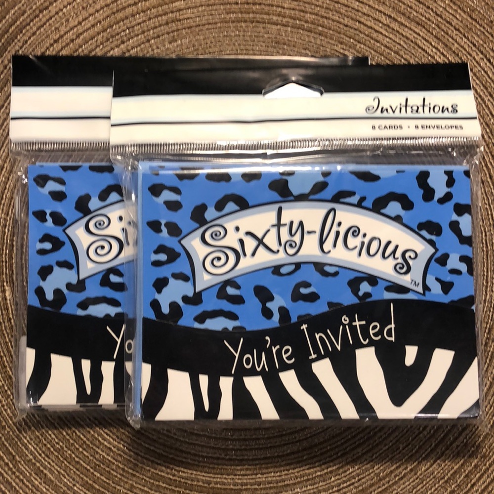 2 Pkgs Invitations Turning 60 Sixty-Licious